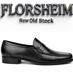 Florsheim Imperial Black Leather Slip On Dress Shoes Mens 10.5 USA Classic